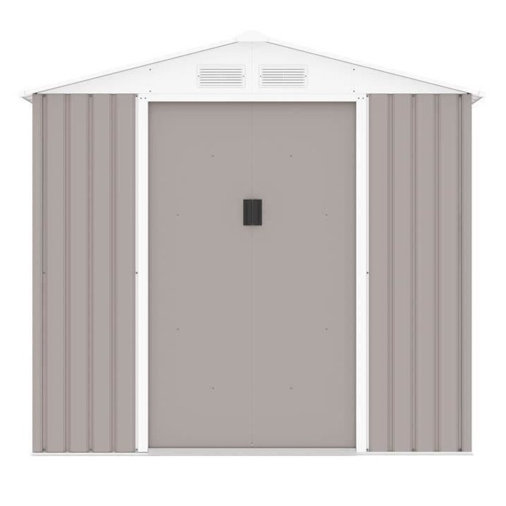 Abri de jardin en métal 2,71 m² - 213 x 127 x 195 cm - Kit d'ancrage