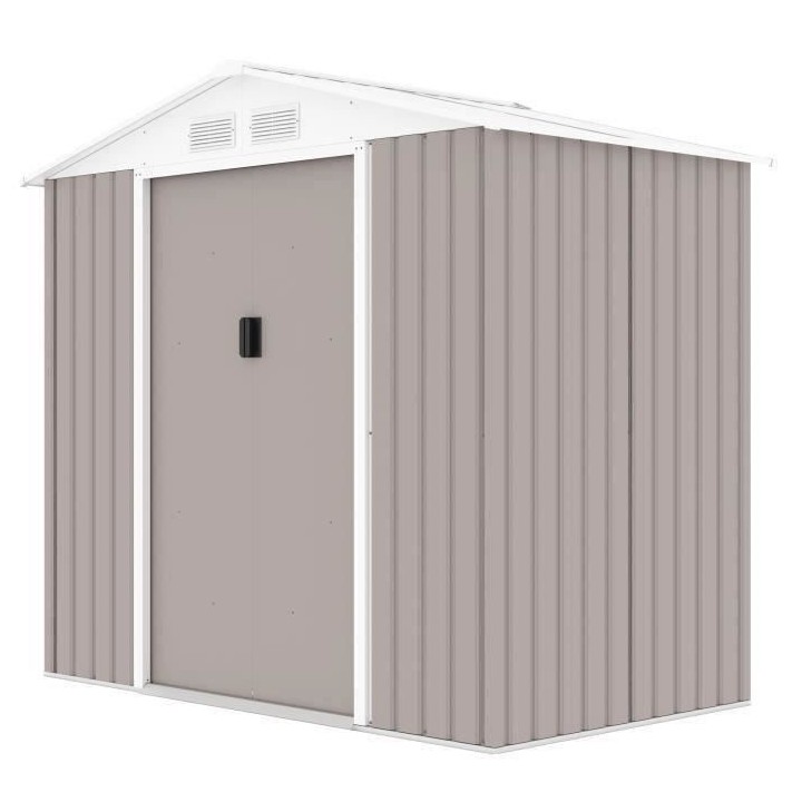 Abri de jardin en métal 2,71 m² - 213 x 127 x 195 cm - Kit d'ancrage