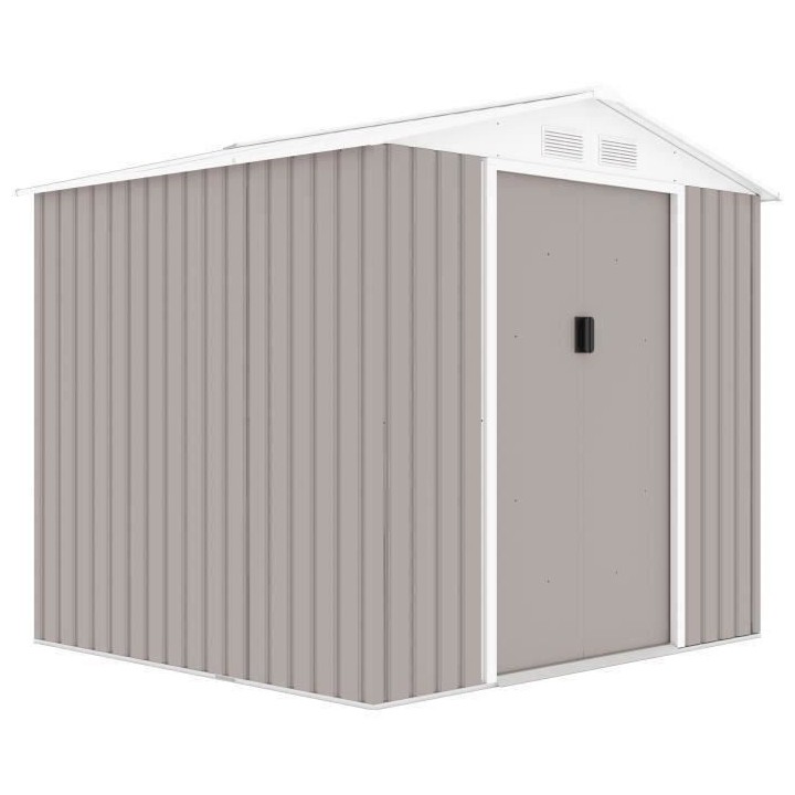 Abri de jardin en métal 4,07 m² - 213 x 191 x 195 cm - Kit d'ancrage
