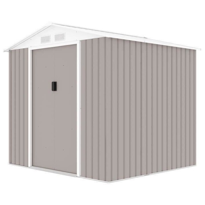 Abri de jardin en métal 4,07 m² - 213 x 191 x 195 cm - Kit d'ancrage