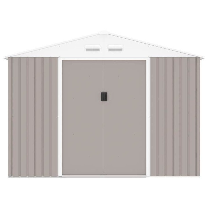 Abri de jardin en métal 5,29 m² - Kit d'ancrage inclus - Taupe
