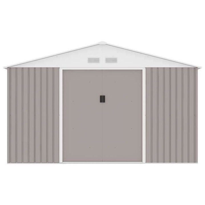 Abri de jardin en métal 10,85 m² - 340 x 319 x 210 cm - Kit d'ancrag