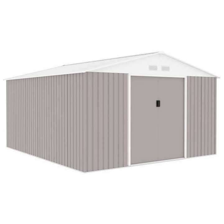 Abri de jardin en métal 12,99 m² - 340 x 382 x 210 cm - Kit d'ancrag
