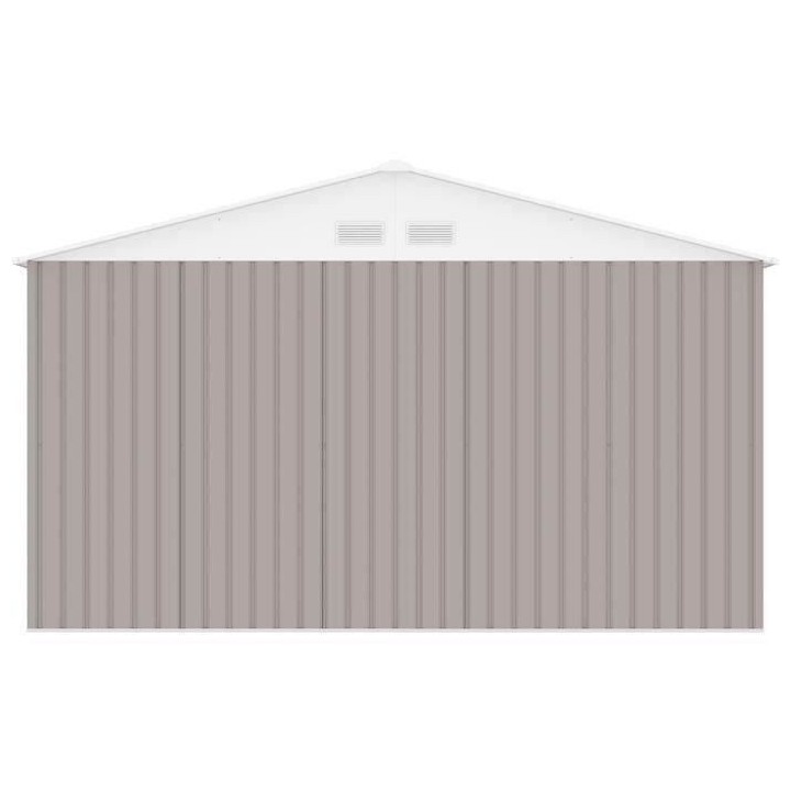 Abri de jardin en métal 12,99 m² - 340 x 382 x 210 cm - Kit d'ancrag