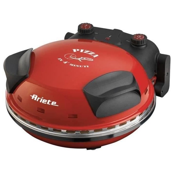 Four a Pizza électrique ARIETE - Rouge - Pierre réfractaire - 1200W