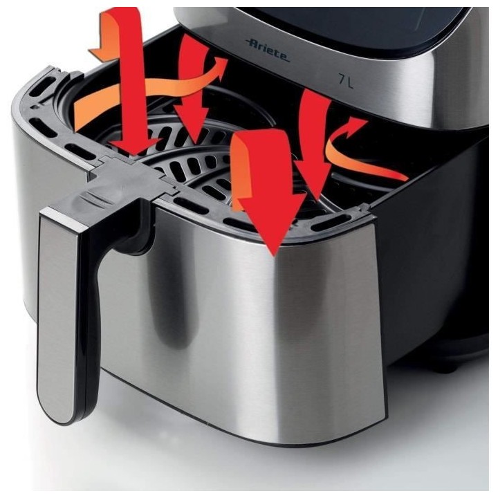 Friteuse sans huile digitale ARIETE - inox brossé - XXL 2 kilos - Mod