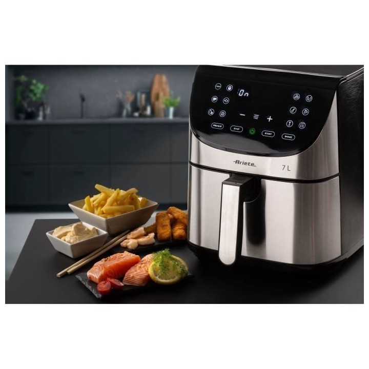 Friteuse sans huile digitale ARIETE - inox brossé - XXL 2 kilos - Mod