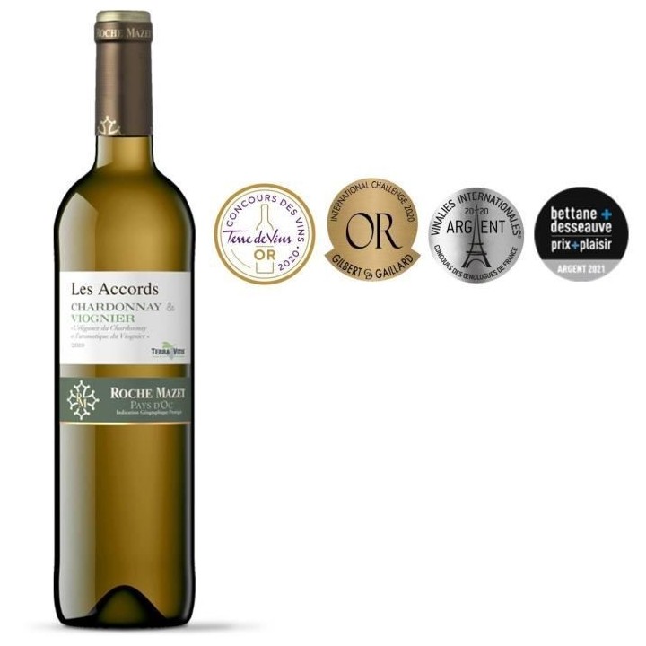 Les Accords de Roche Mazet Chardonnay & Viognier 2022 Pays d'Oc - Vin