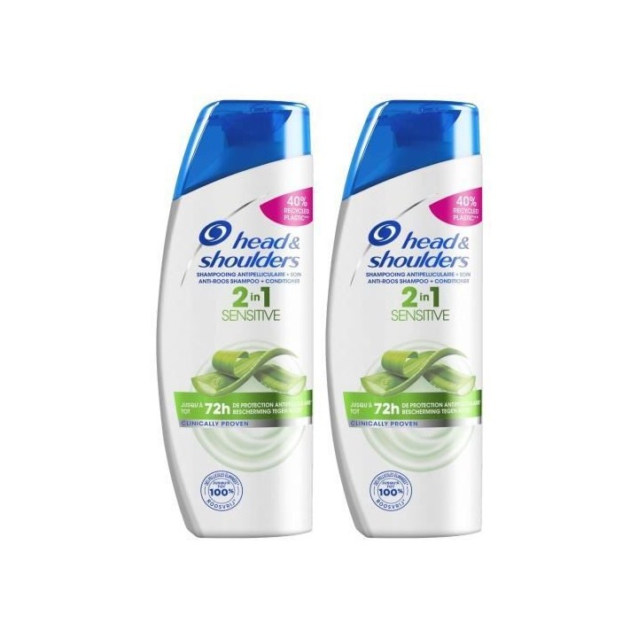 LOT DE 2 - Head & Shoulders Shampoing Sensitive 2 en 1 270 mL