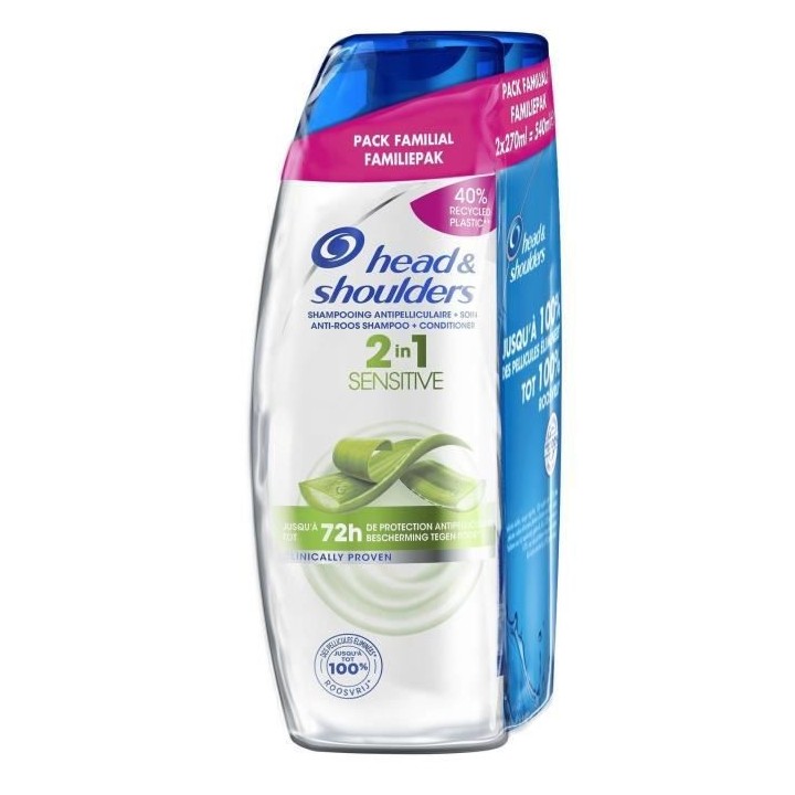 LOT DE 2 - Head & Shoulders Shampoing Sensitive 2 en 1 270 mL
