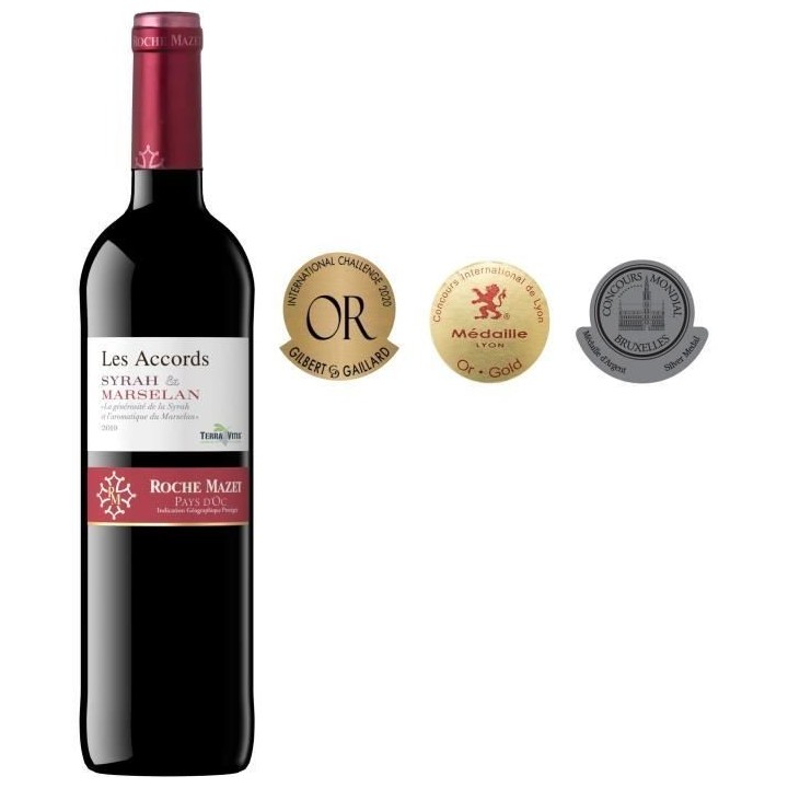 Les Accords de Roche Mazet Syrah & Marselan Pays d'Oc - Vin rouge de L