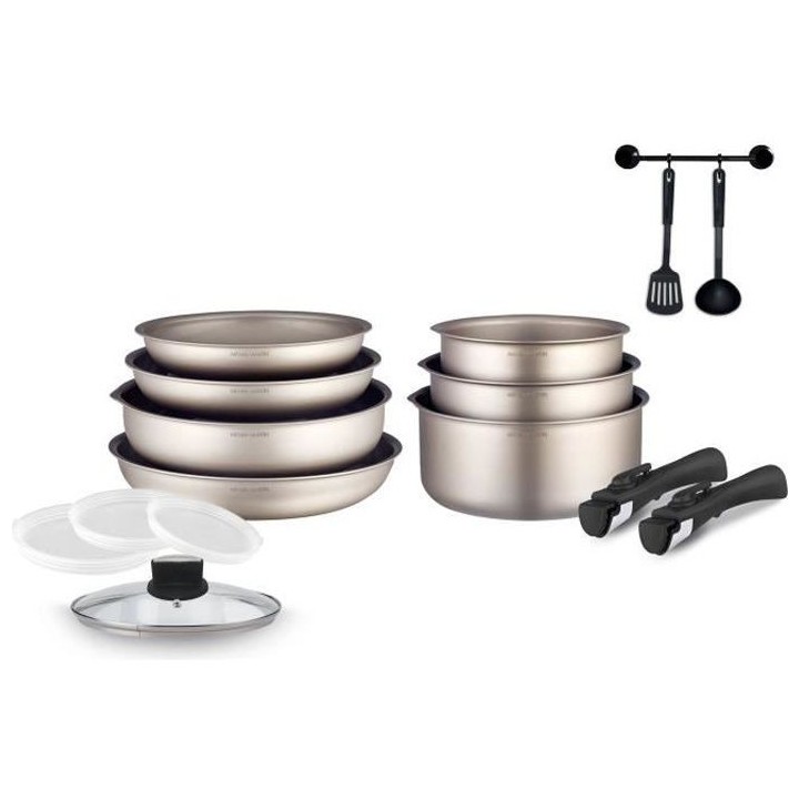 Batterie de cuisine Arthur Martin AM133CH 15 pieces - Aluminium - Poig