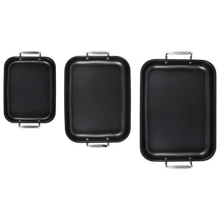 Set de 3 plats a four Arthur Martin AM1853 25-30-35 cm – Acier Inoxy