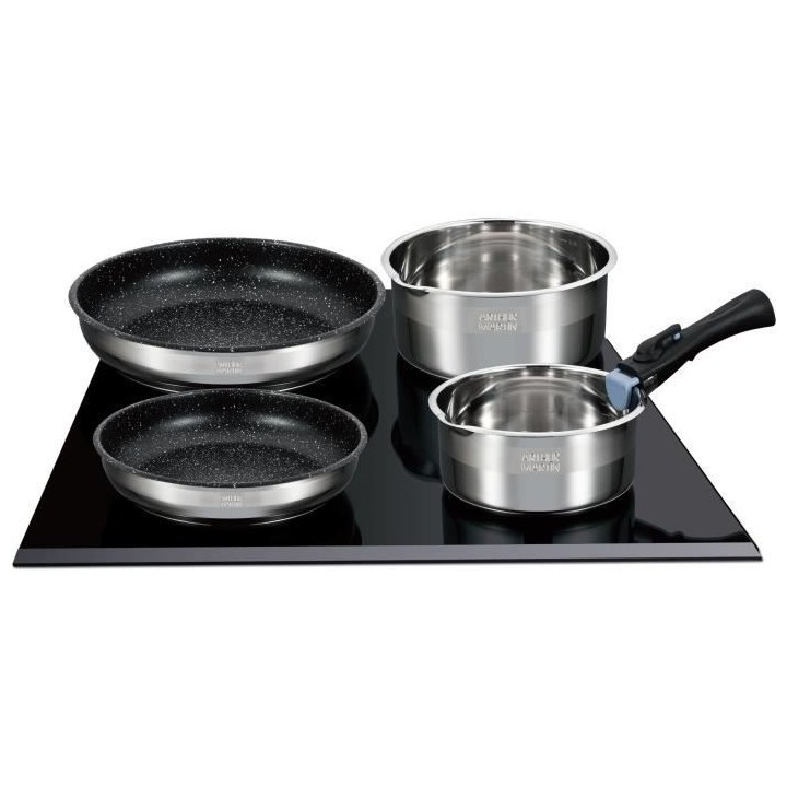 Batterie de cuisine Arthur Martin AM2493 8 pieces - Acier Inoxydable -