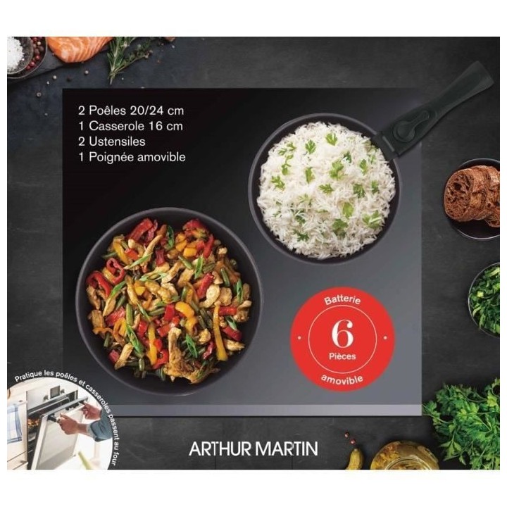 Batterie de cuisine - Tous feux dont induction - Arthur Martin - AM958