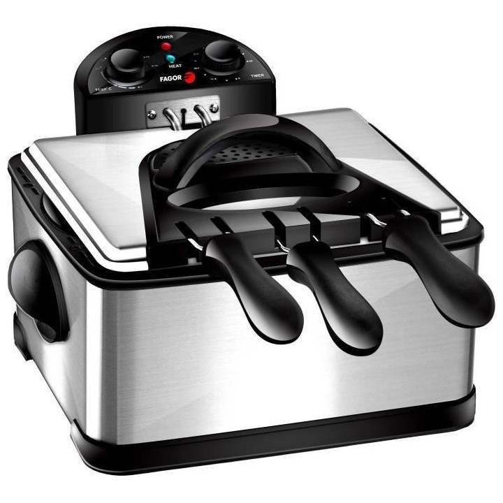 FAGOR FG124 - Friteuse Electrique - 4L - 2000W - 1,8 Kg de frites - 3