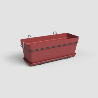Jardiniere Capri - Plastique - Rouge Foncé - Rectangulaire - 50,2 x 2
