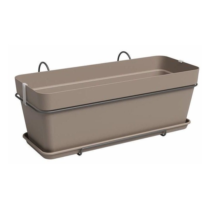 Kit Jardiniere - Plastique - Taupe - Rectangulaire - L50,2 x P28,5 x H