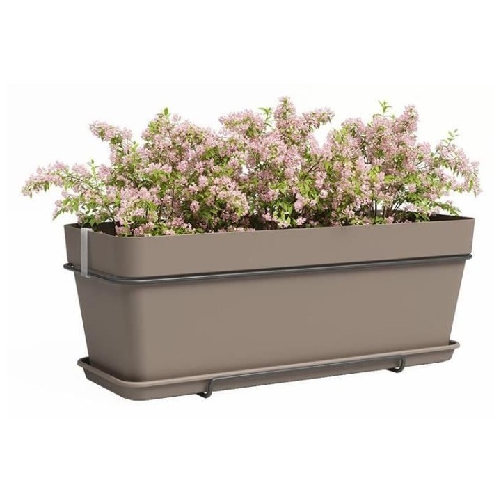 Kit Jardiniere - Plastique - Taupe - Rectangulaire - L50,2 x P28,5 x H