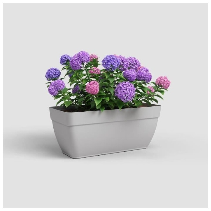 Jardiniere CAPRI CAMPANA XL - Plastique - 80 cm - Gris clair - ARTEVAS