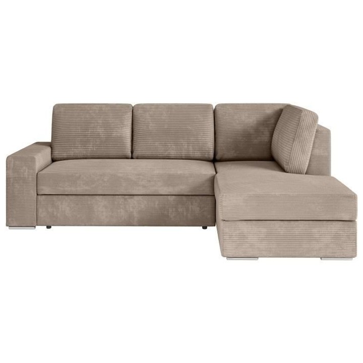 Canapé d'angle droit convertible ARTEMIS 4 places - Velours côtelé