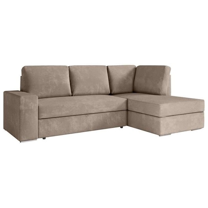 Canapé d'angle droit convertible ARTEMIS 4 places - Velours côtelé