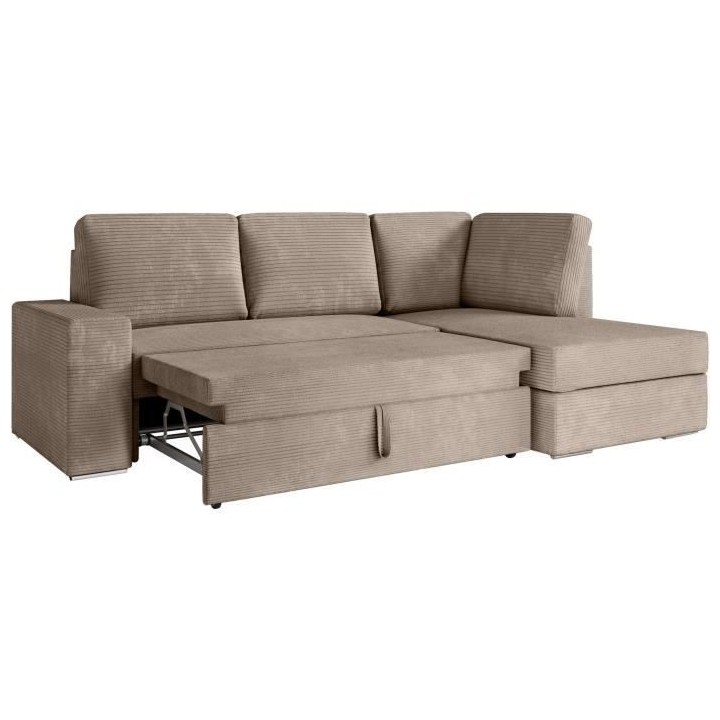 Canapé d'angle droit convertible ARTEMIS 4 places - Velours côtelé