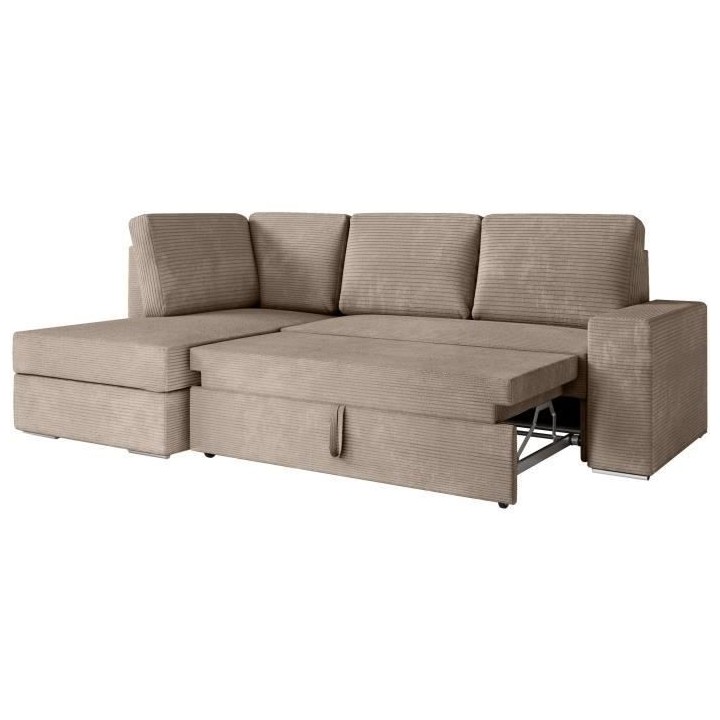 Canapé d'angle gauche convertible ARTEMIS 4 places - Velours côtelé