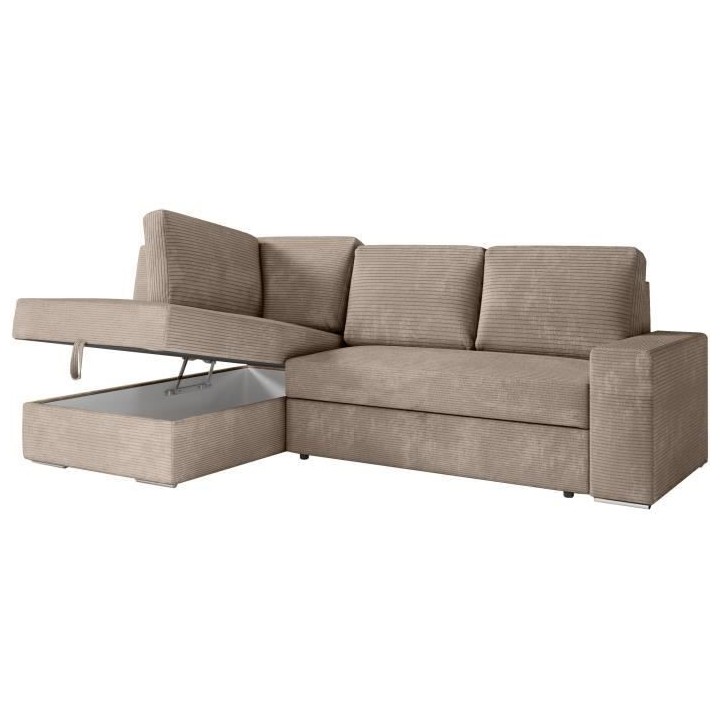 Canapé d'angle gauche convertible ARTEMIS 4 places - Velours côtelé