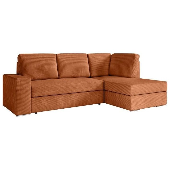 Canapé d'angle droit convertible ARTEMIS 4 places - Velours côtelé