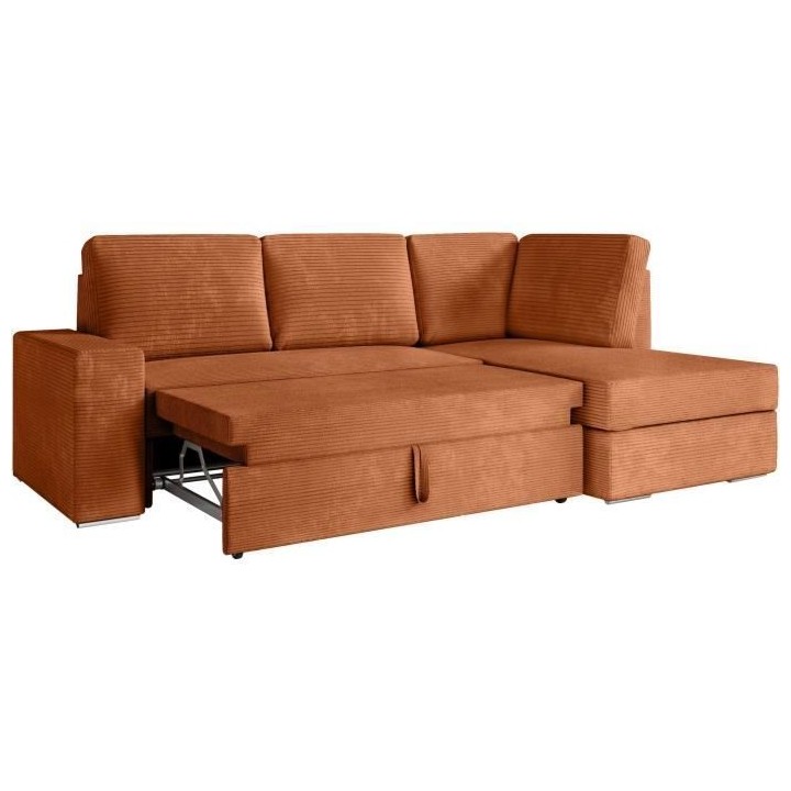 Canapé d'angle droit convertible ARTEMIS 4 places - Velours côtelé