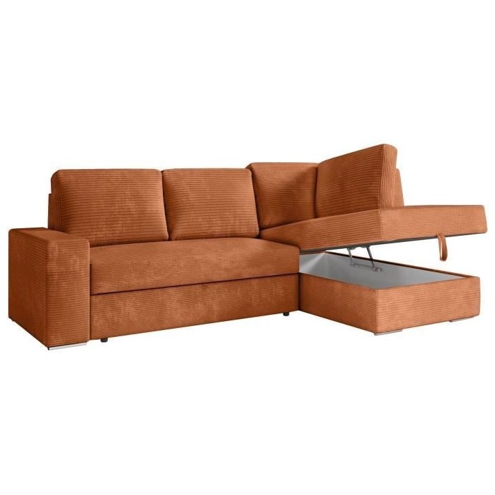 Canapé d'angle droit convertible ARTEMIS 4 places - Velours côtelé