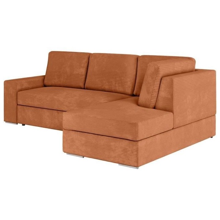 Canapé d'angle droit convertible ARTEMIS 4 places - Velours côtelé