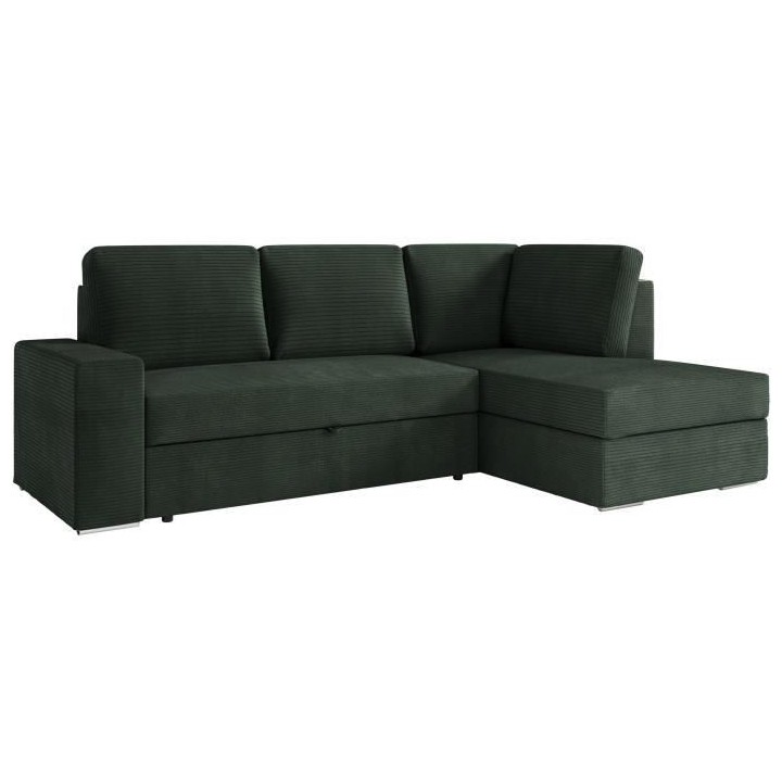 Canapé d'angle droit convertible ARTEMIS 4 places - Velours côtelé