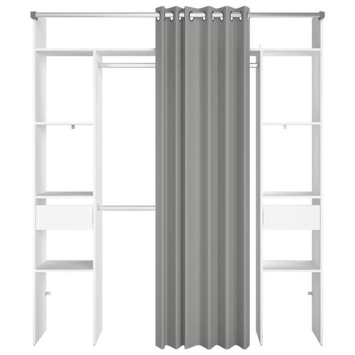 Kit dressing ARTIC EKIPA - Décor mélaminé blanc - 2 penderies + 2 t