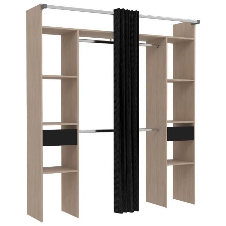 Kit dressing ARTIC EKIPA - Chene jackson et noir - 2 penderies + 2 tir