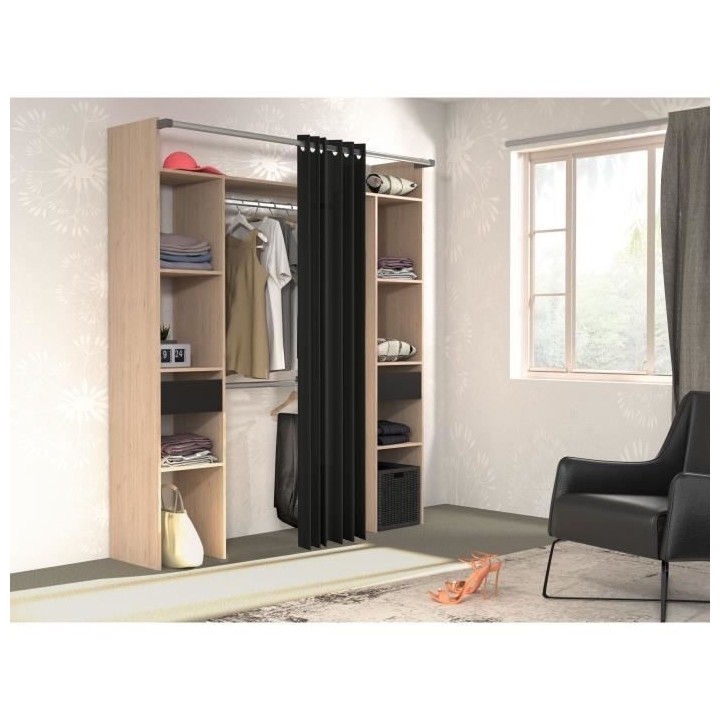 Kit dressing ARTIC EKIPA - Chene jackson et noir - 2 penderies + 2 tir