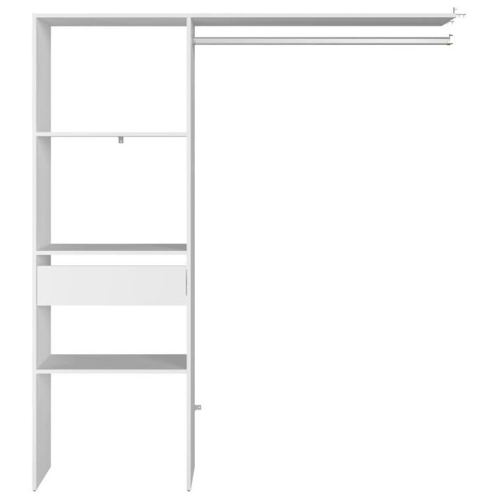 Kit dressing ARTIC EKIPA - Blanc mélaminé - 1 penderie + 1 tiroir -