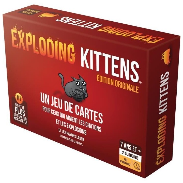 Jeu de société - ASMODEE - Exploding Kittens : Le Jeu de Base (Editi