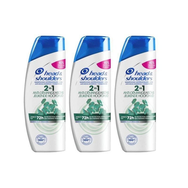 LOT DE 3 - Head & Shoulders Anti-Démangeaisons Shampoing 2 en 1 - 270 mL