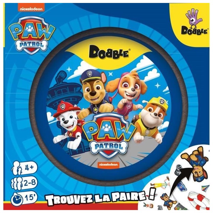 Dobble : Pat Patrouille|Zygomatic - Jeu de société - 5 mini-jeux - a
