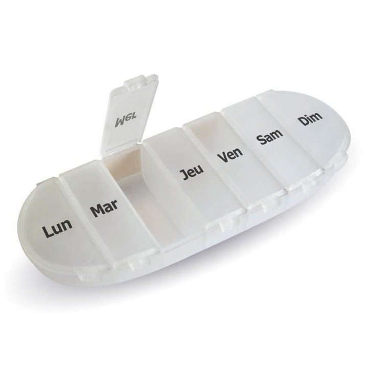 Etui pour lunettes et pilulier semainier HESTEC - 2 en 1 - 16,5 x 7,5