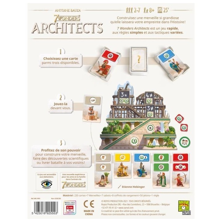 ASMODEE - 7 Wonders : Architects - Age: 8+ - Nombre de joueurs: 2-7 -