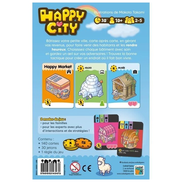 Cocktail Games - Happy City - As d'Or 2022 - Jeu de société - a part