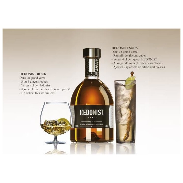 Liqueur Hedonist - Cognac et Liqueur de Gingembre - France - 29%vol -