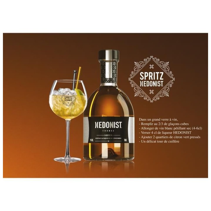 Liqueur Hedonist - Cognac et Liqueur de Gingembre - France - 29%vol -