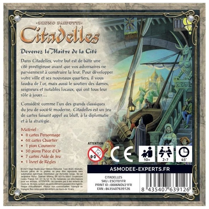 Citadelles : Classique - Asmodee - Jeu de société