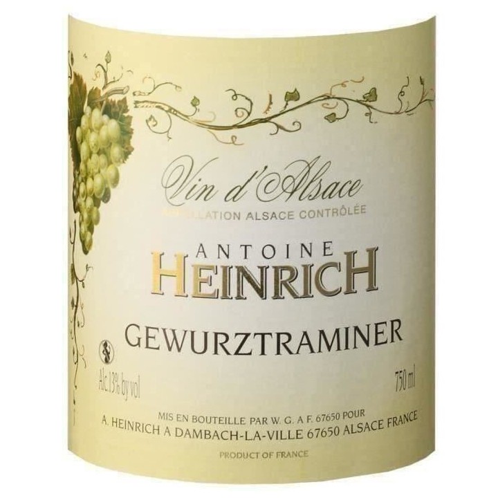 Heinrich - Gewurztraminer - Vin blanc d'Alsace