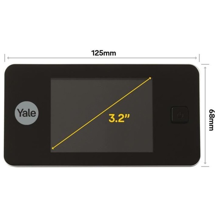 Judas Numérique Yale DDV500 - Écran LCD 3.2 - Porte Épaisseur 38mm-