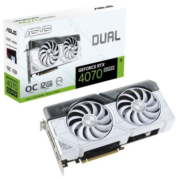 ASUS - Carte Graphique - DUAL-RTX4070 SUPER-O12G-WHITE